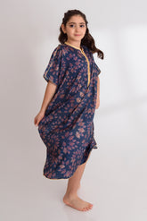 Printed Silk Gandoura Sea