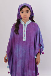 Tie Dye Jalabiya - Dark Purple