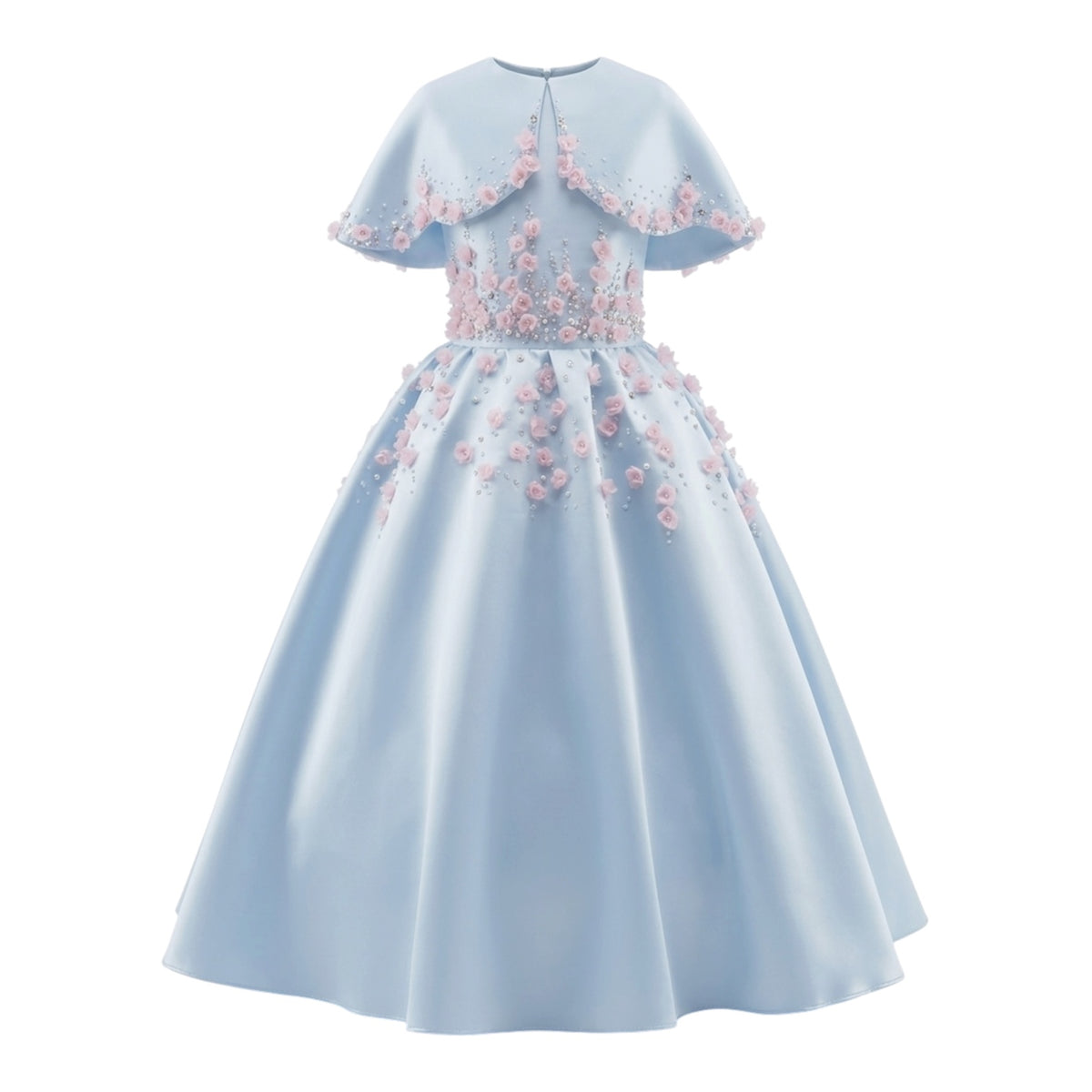 Blue Mikado Silk Dress