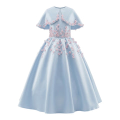 Blue Mikado Silk Dress