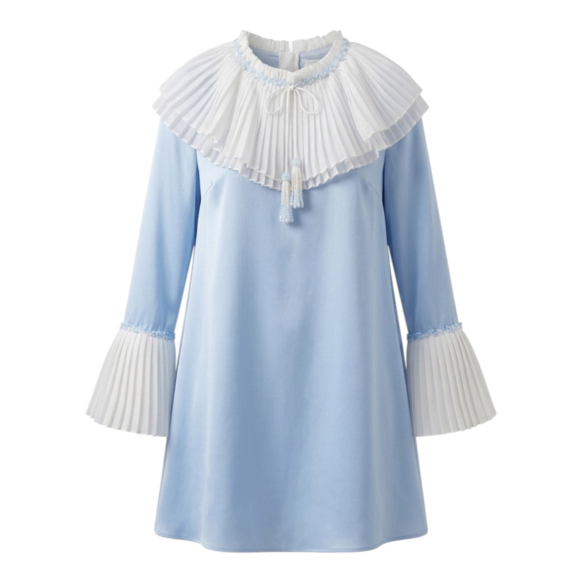 Blue Silk Short Dress