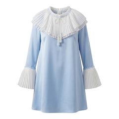 Blue Silk Short Dress