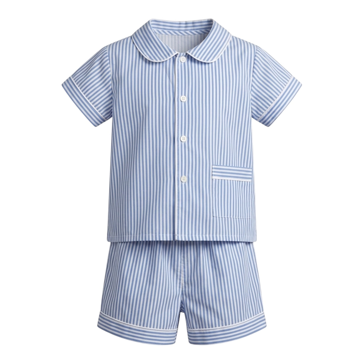 Blue Stripes Pajama Shorts