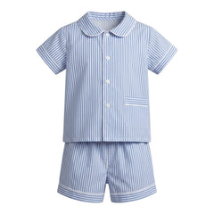 Blue Stripes Pajama Shorts