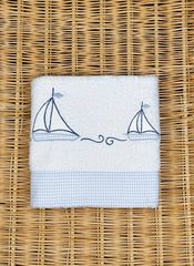 Boat Towel Blue Checkered