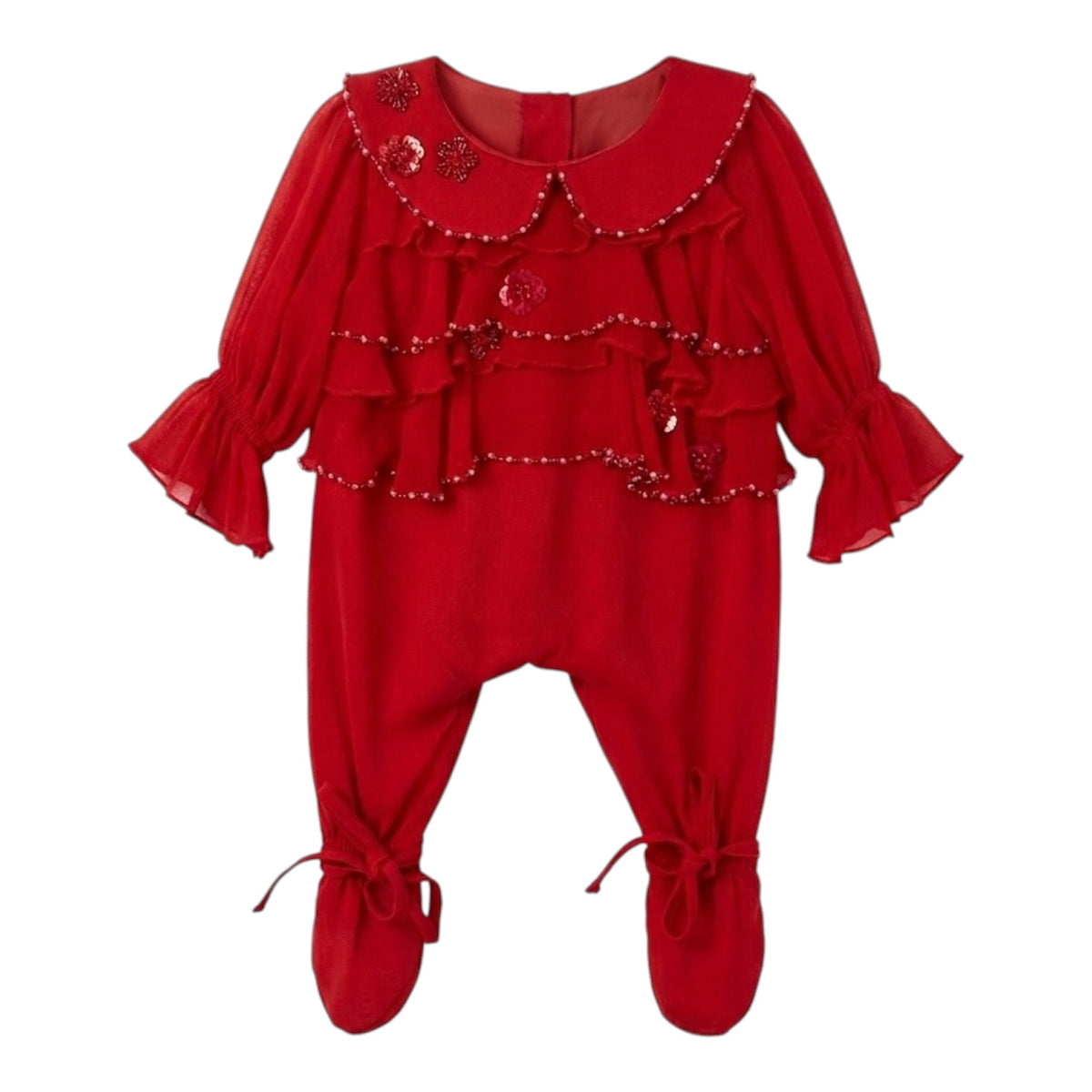 Cherry Red Ruffled All-in-One
