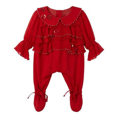 Cherry Red Ruffled All-in-One