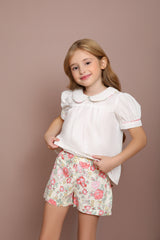 Cream Shorts Set