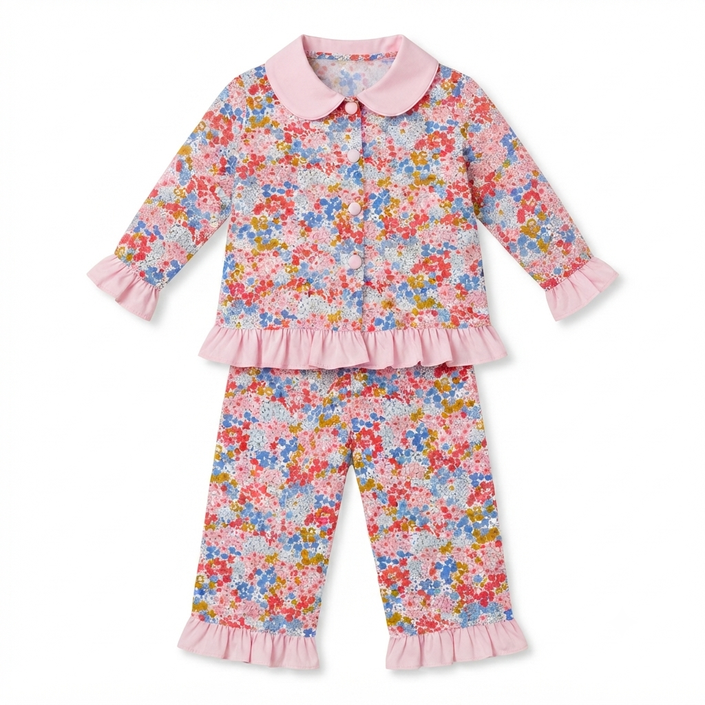 Spring Floral Ruffled Pajama