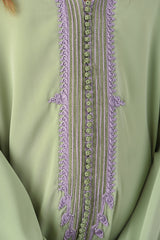 Hooded Swirls Embroidery - Green
