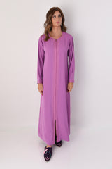 Plain Embroidery Jalabiya - Purple