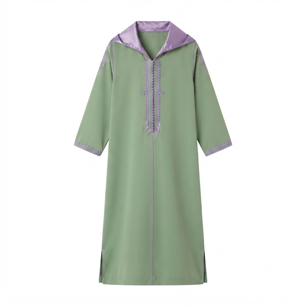 Hooded Swirls Embroidery - Green