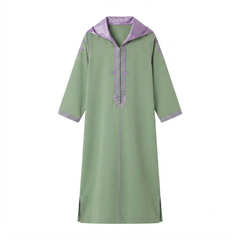Hooded Swirls Embroidery - Green