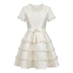 Ivory Floral Tiered Dress