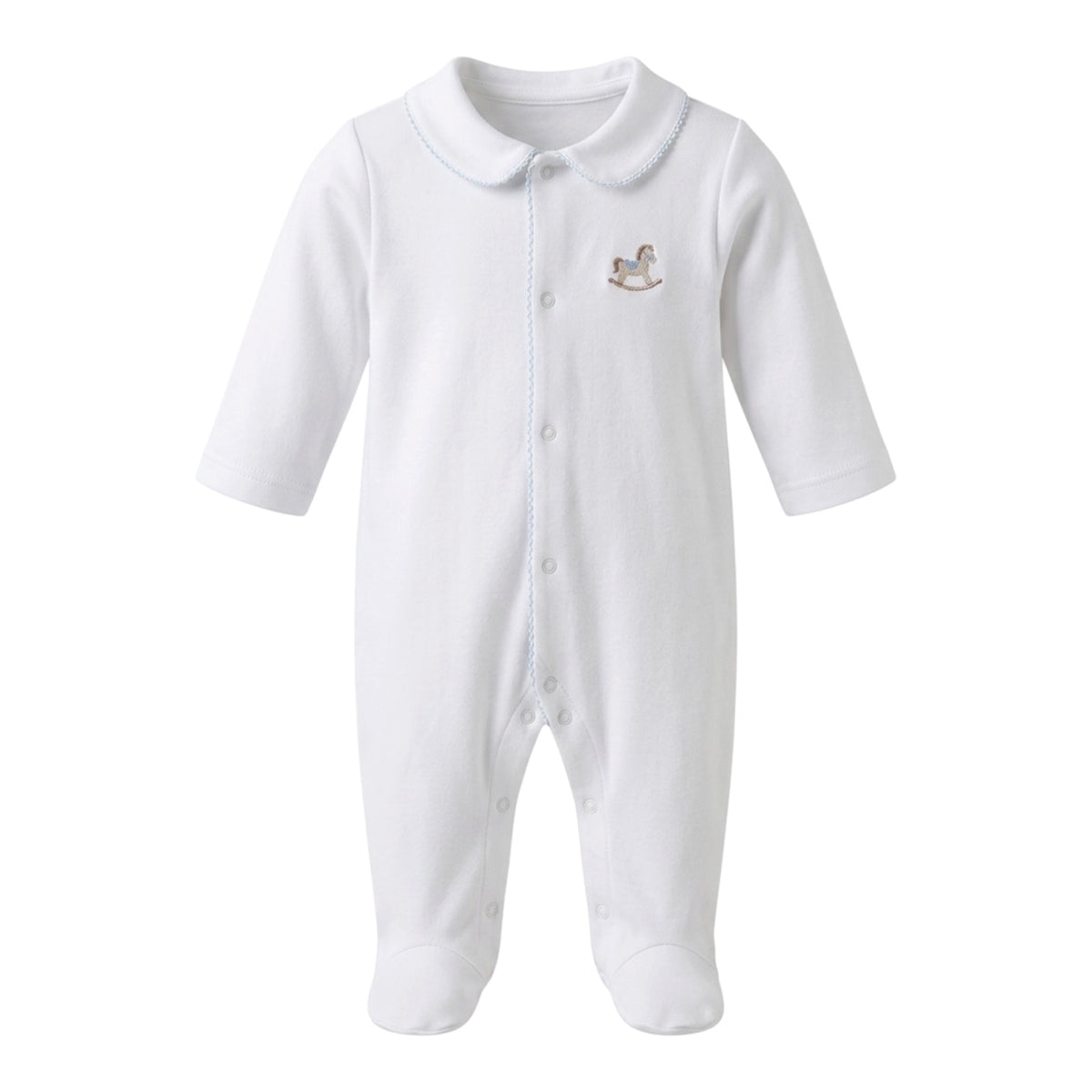 Rocking Horse Babygrow White & Blue