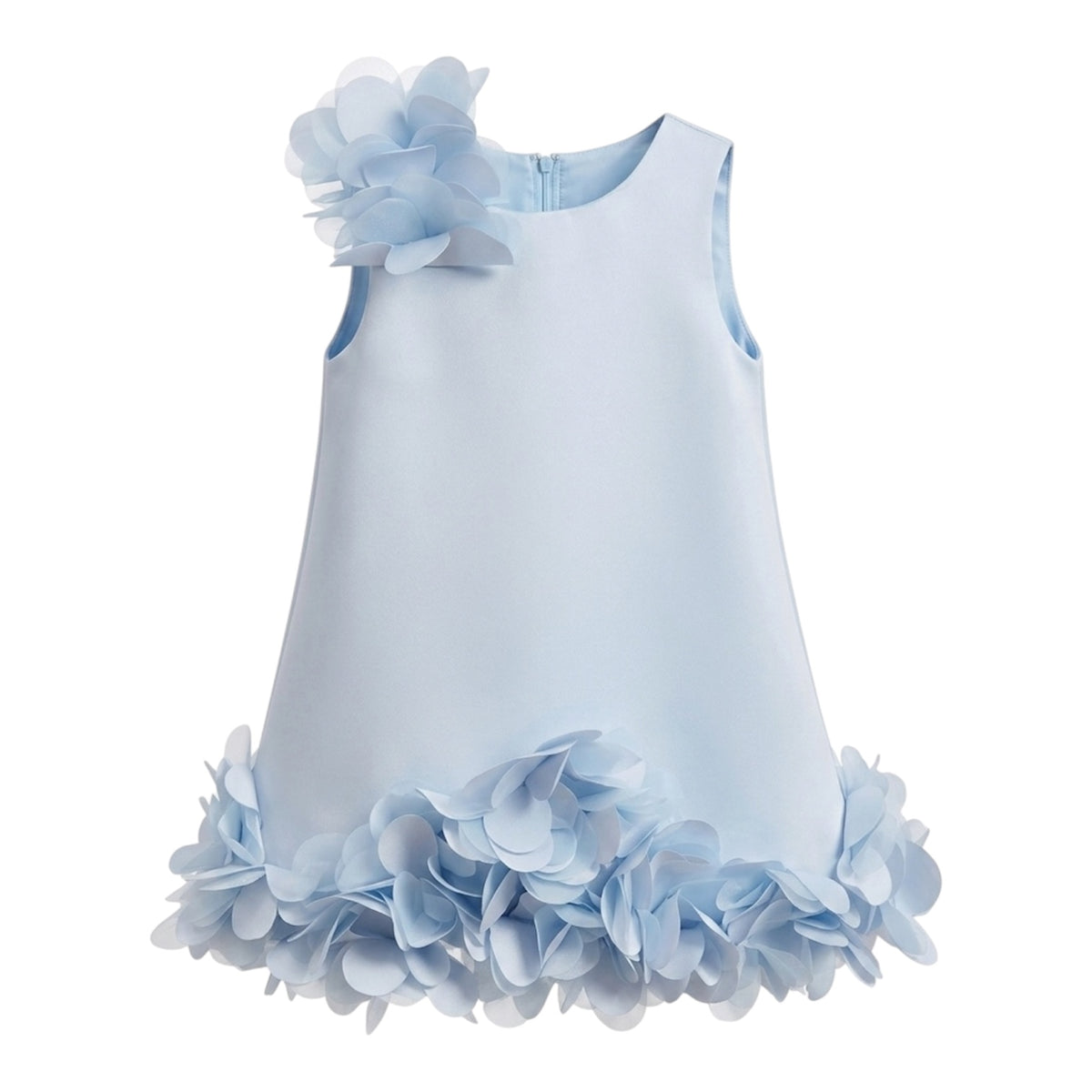 Dress with Flower Petals - Blue