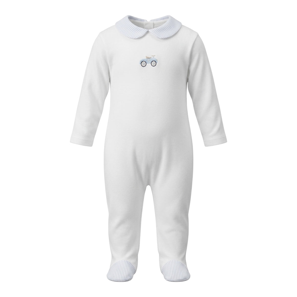 Nursery Babygrow Ivory & Blue
