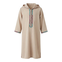Hooded Swirls Embroidery - Beige