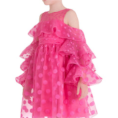 Pink Polka Dot Ruffle Dress