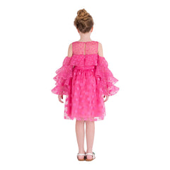 Pink Polka Dot Ruffle Dress