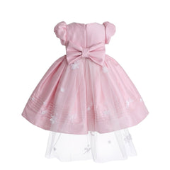 Pink Taffeta with Bow Dress