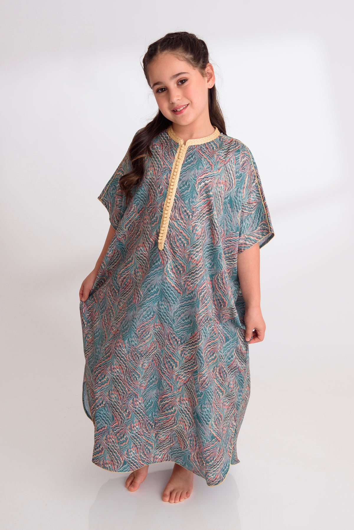 Printed Silk Gandoura Round