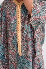 Printed Silk Gandoura Round