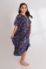 Printed Silk Gandoura Sea