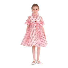 Red Flared Dot Dress