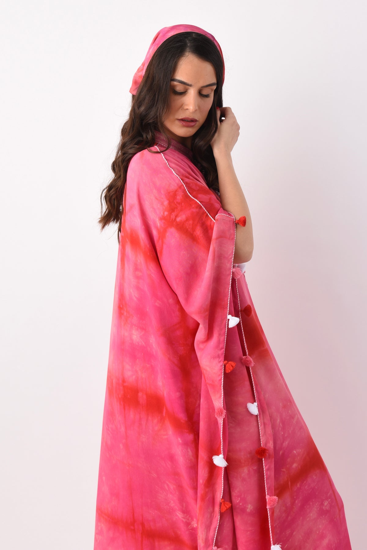 Tie Dye Jalabiya - Red