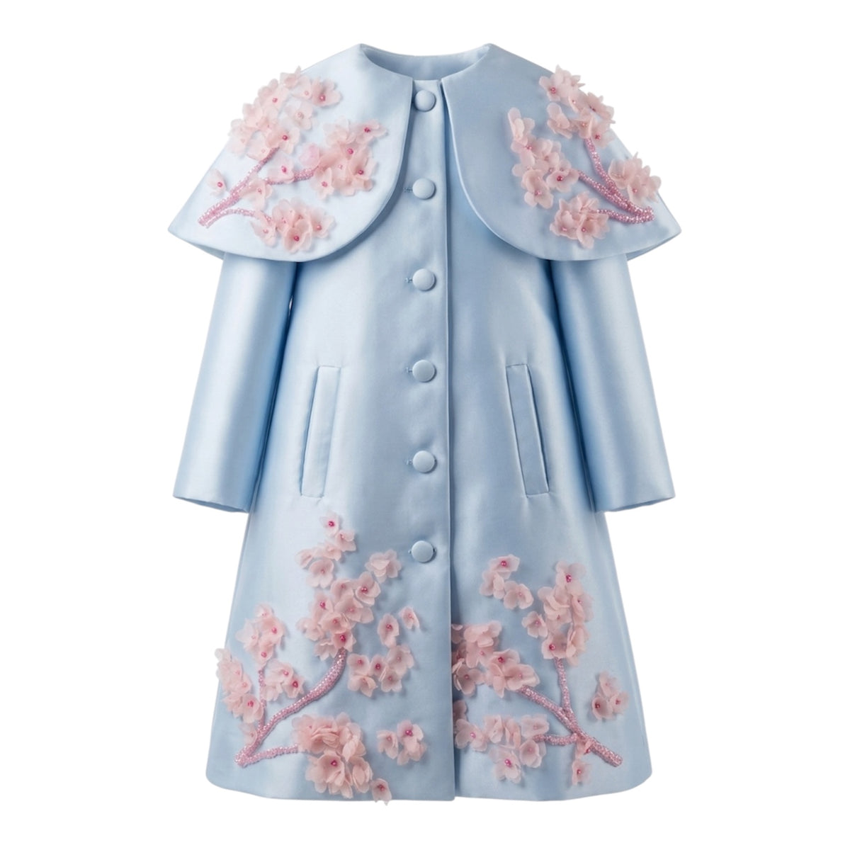 Sakura Coat Mikado Silk Dress