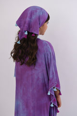 Tie Dye Jalabiya - Dark Purple