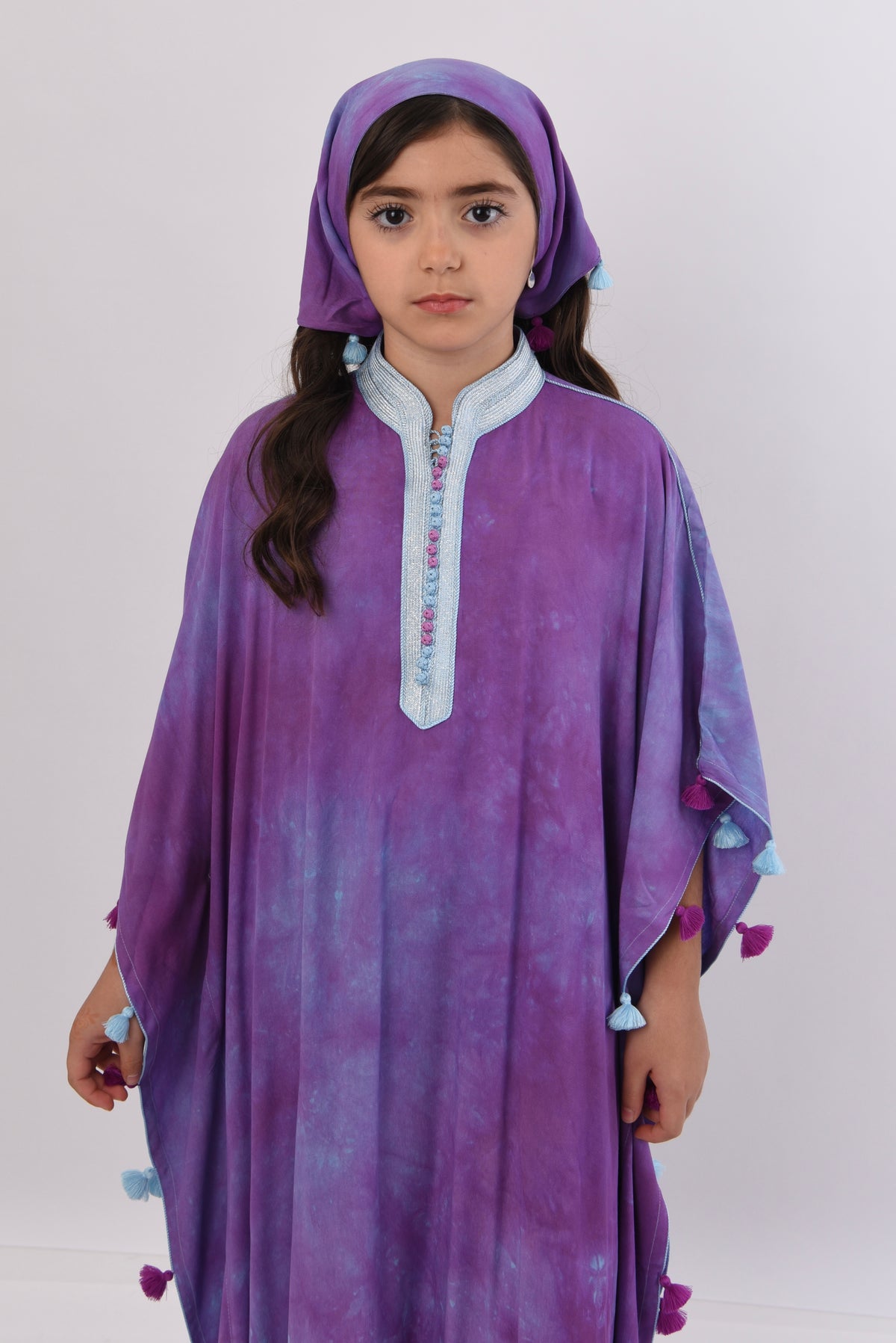 Tie Dye Jalabiya - Dark Purple