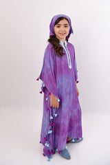 Tie Dye Jalabiya - Indigo Purple