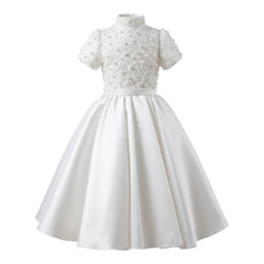White Mikado Pearl Dress